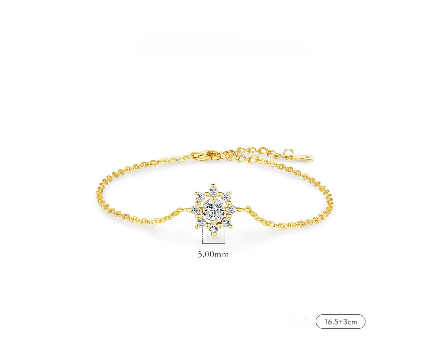 0.5 Ct Moissanite Bracelet Women's S925 Sterling Silver Dainty Star - Rhyme - and - Chain