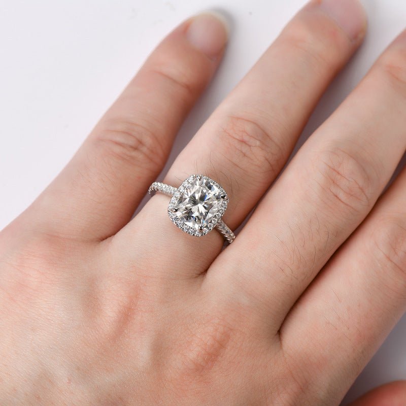 4 Carat Sugar Cube Moissanite Engagement Ring - Rhyme - and - Chain