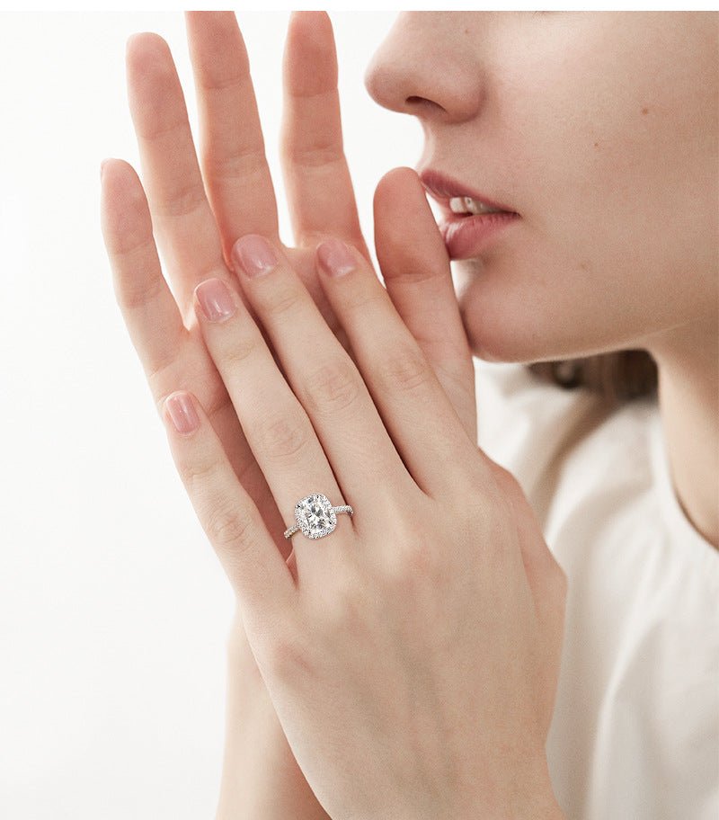 4 Carat Sugar Cube Moissanite Engagement Ring - Rhyme - and - Chain