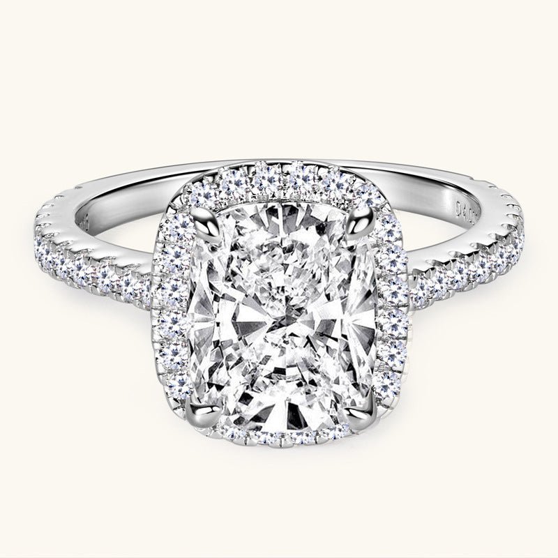 4 Carat Sugar Cube Moissanite Engagement Ring - Rhyme - and - Chain