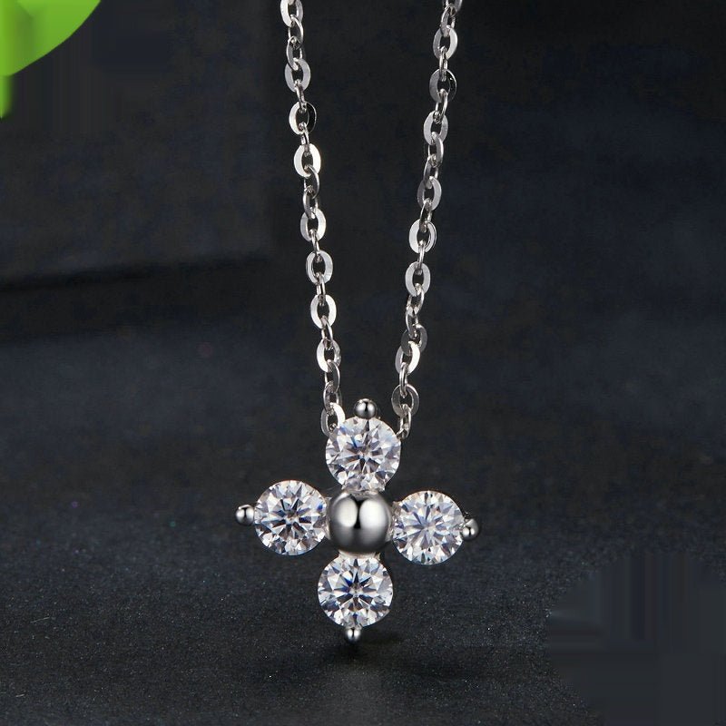 Classic Moissanite Light Luxury Lucky Clavicle Necklace For Women - Rhyme - and - Chain