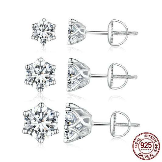 Fashion Six - claw Moissanite Stud Earrings - Chicmoissanite