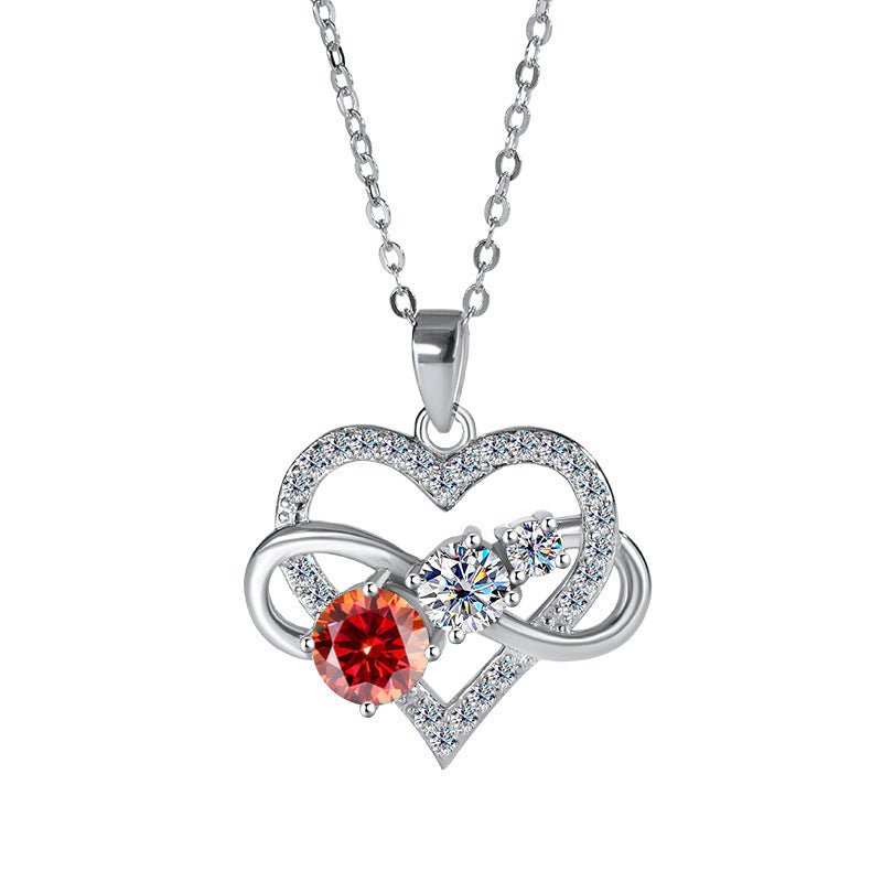 Love 925 Silver Moissanite Necklace For Women - Rhyme - and - Chain