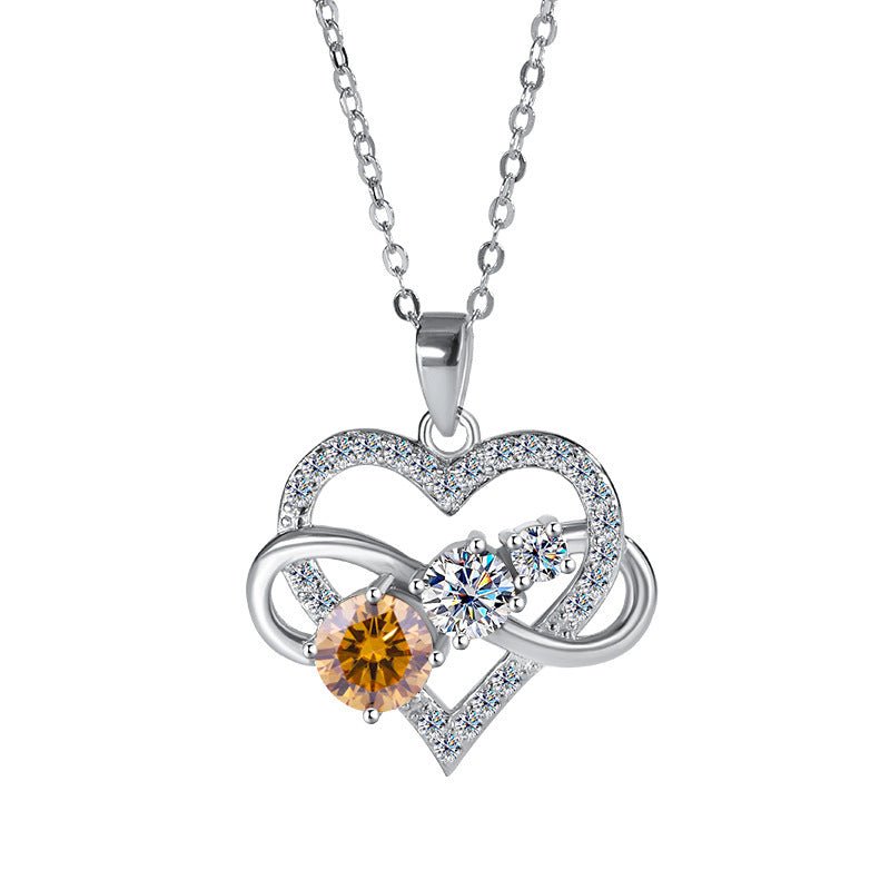 Love 925 Silver Moissanite Necklace For Women - Rhyme - and - Chain