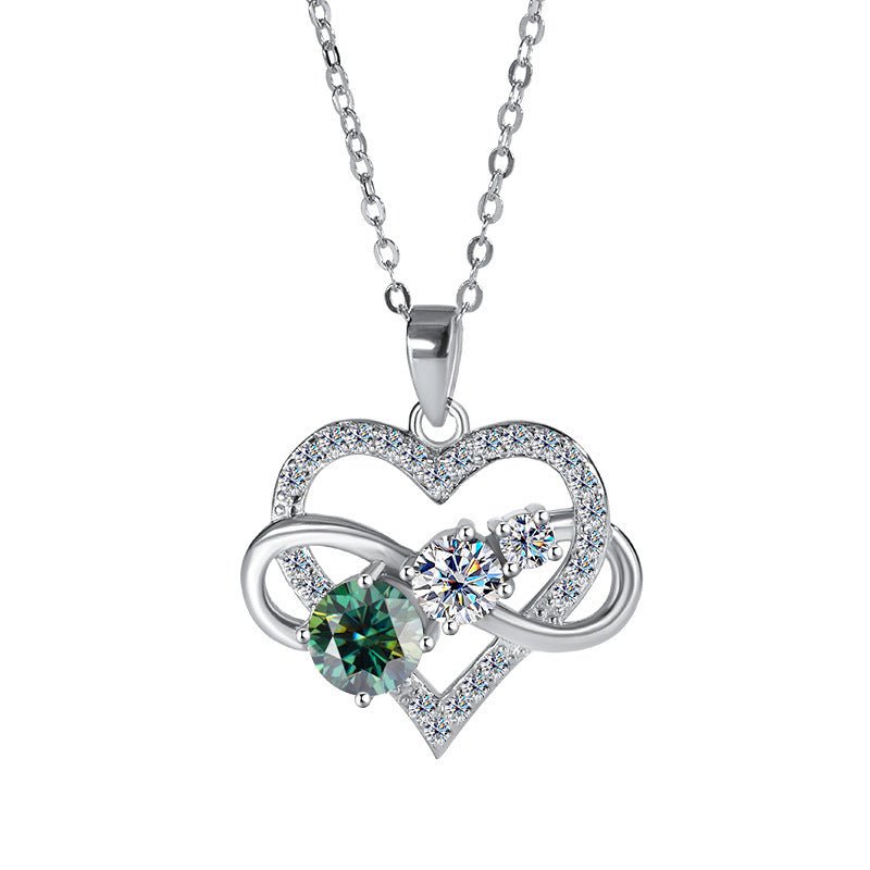 Love 925 Silver Moissanite Necklace For Women - Rhyme - and - Chain