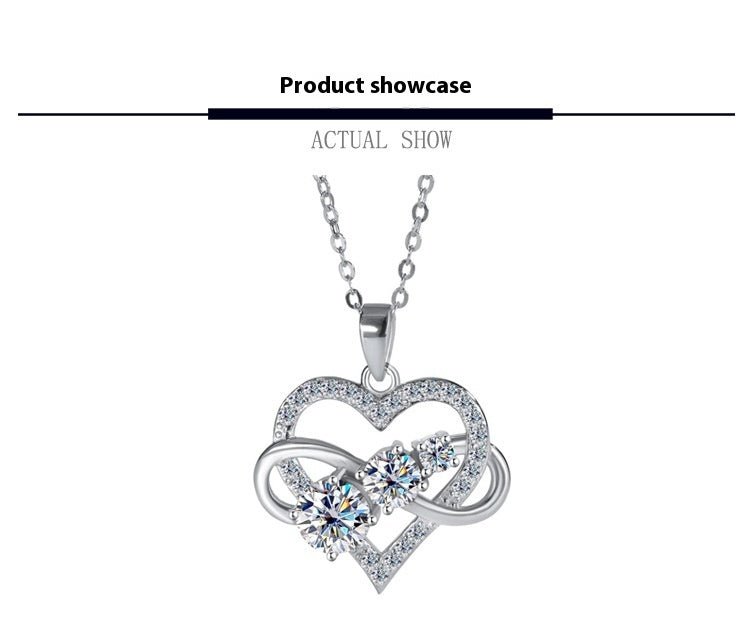 Love 925 Silver Moissanite Necklace For Women - Rhyme - and - Chain