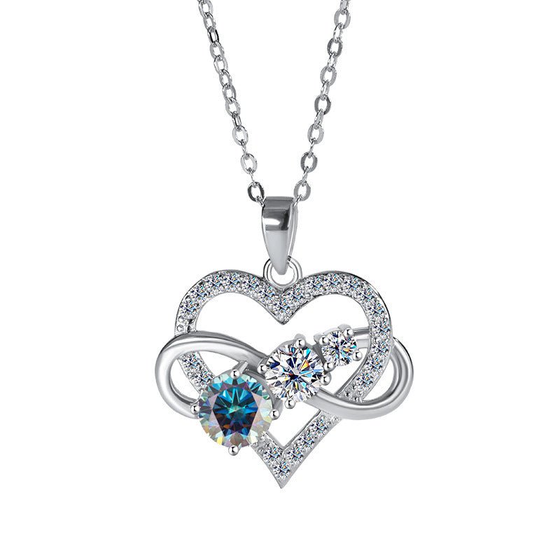 Love 925 Silver Moissanite Necklace For Women - Rhyme - and - Chain