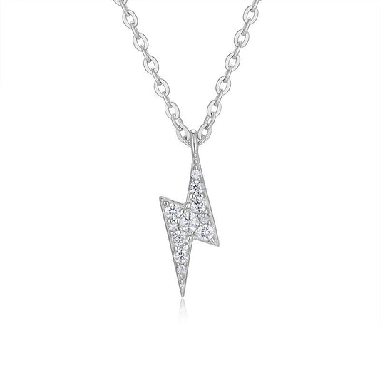 Minimalist Lightning MoissaniteChain S925 Silver Necklace Does Not Fade - Rhyme - and - Chain