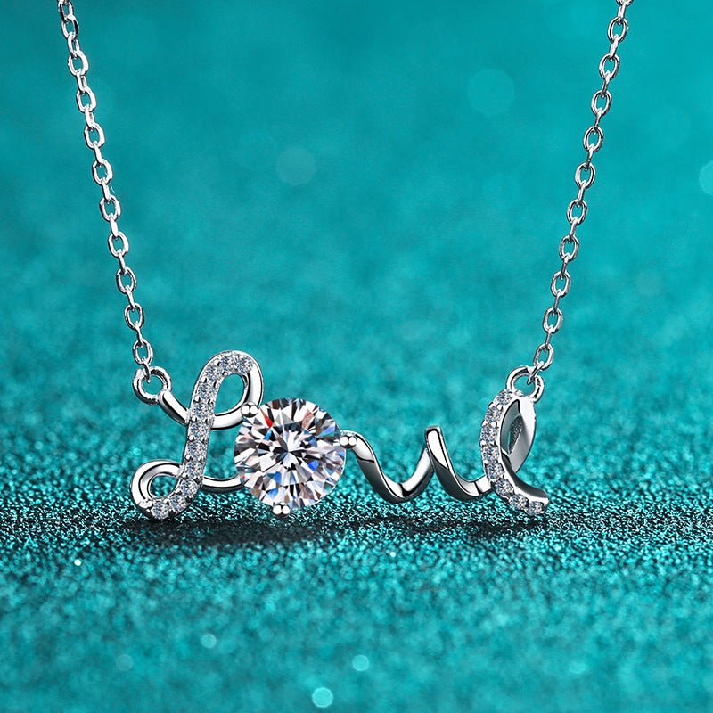 Sterling Silver Plated Moissanite Chain Necklace - Rhyme - and - Chain