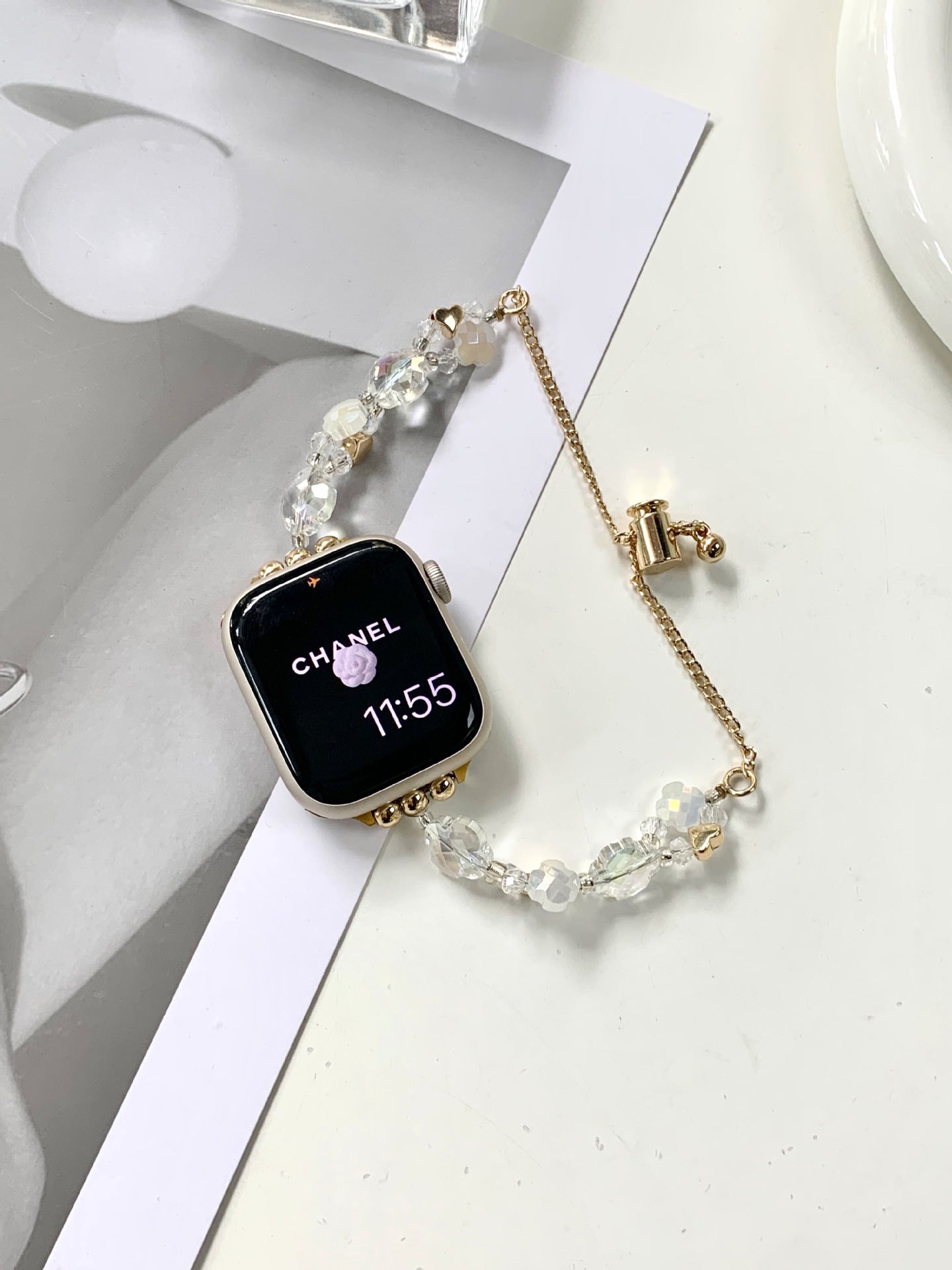 Suitable For S8 Apple Watch Band SE Niche Crystal Bracelet For Women - Rhyme - and - Chain