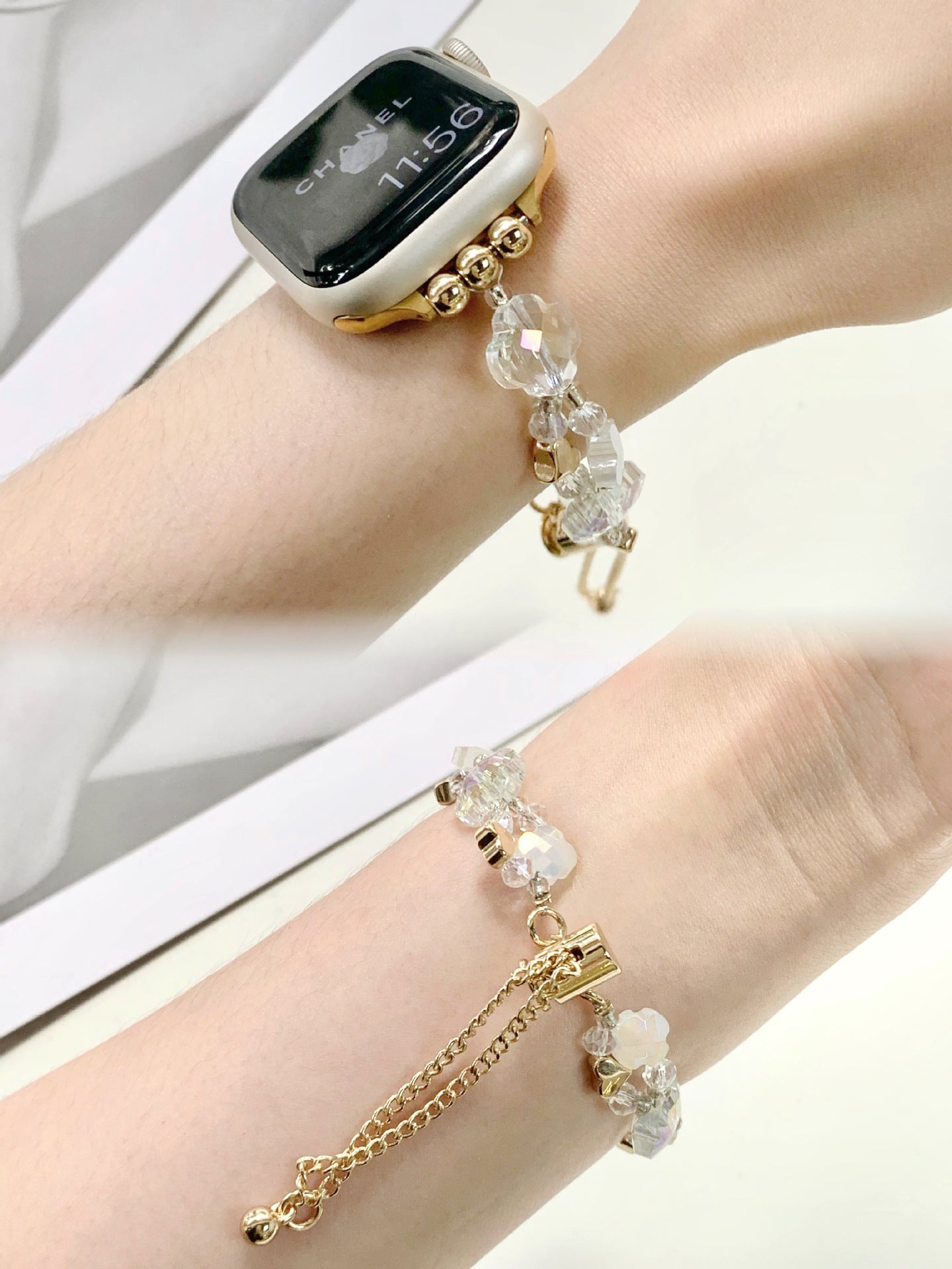 Suitable For S8 Apple Watch Band SE Niche Crystal Bracelet For Women - Rhyme - and - Chain