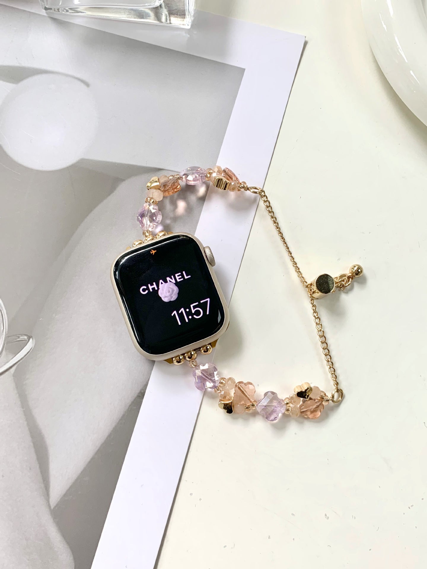 Suitable For S8 Apple Watch Band SE Niche Crystal Bracelet For Women - Rhyme - and - Chain