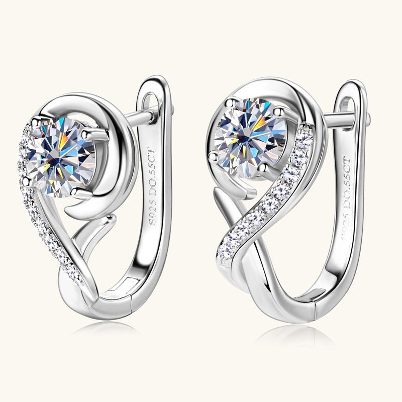 Women's Fashion Sterling Silver Moissanite Earrings - Chicmoissanite