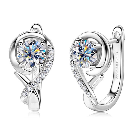 Women's Fashion Sterling Silver Moissanite Earrings - Chicmoissanite