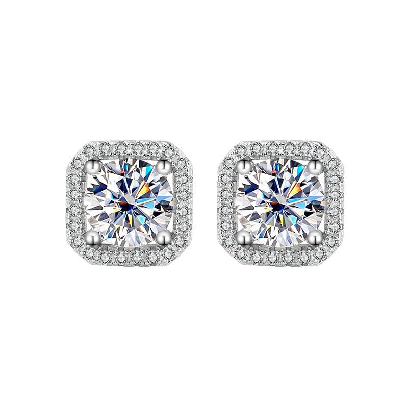 Women's Simple Graceful Moissanite Earrings Studs - Chicmoissanite